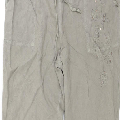 AMARANTO Womens Beige   Jogger Trousers Size 16 L28 in