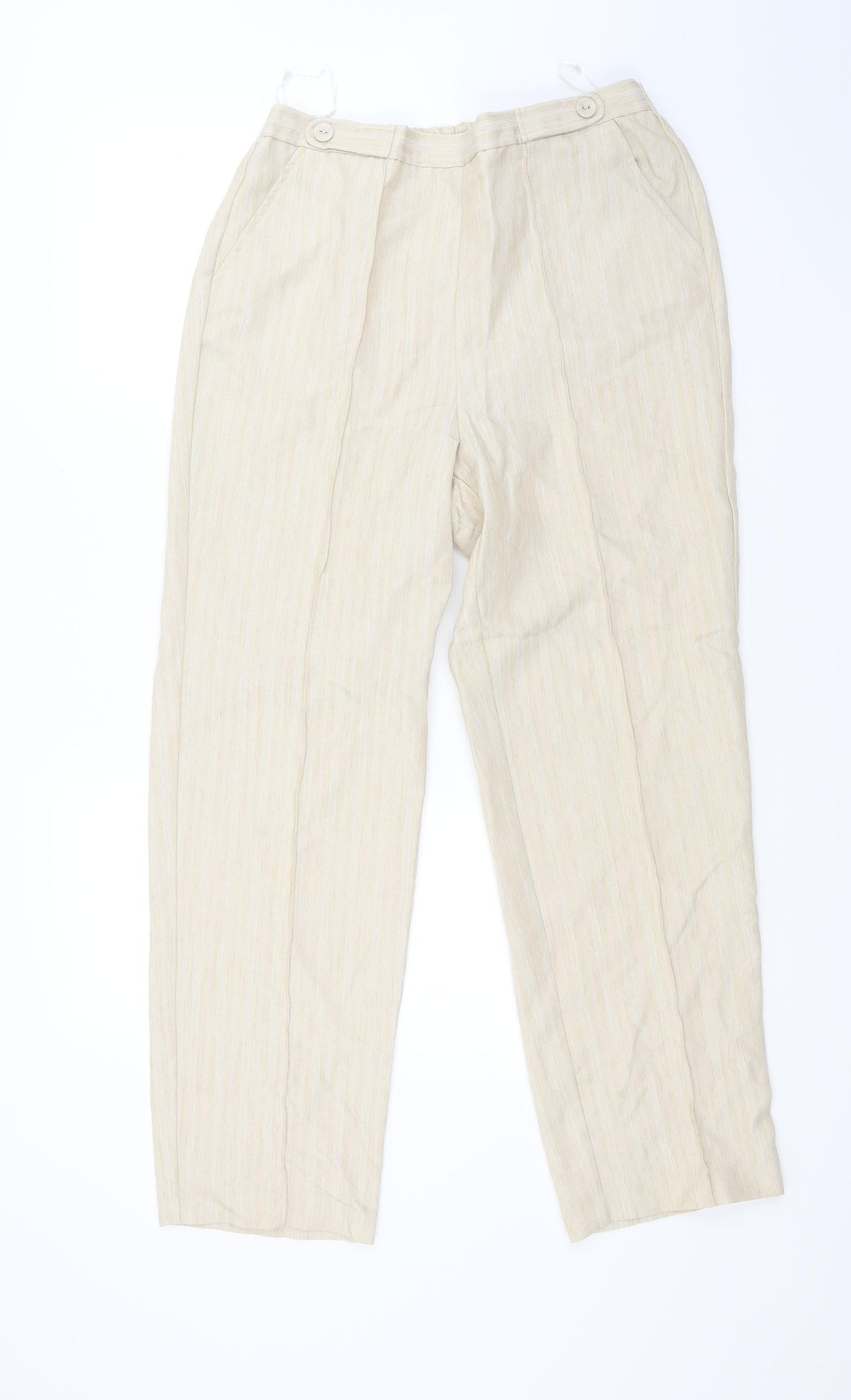 Womens UK Size 12 BM Regular Fit  Beige Trousers
