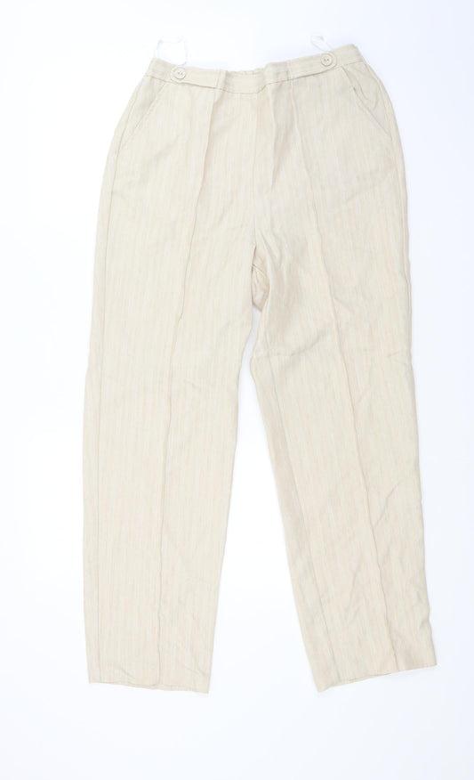 Womens UK Size 12 BM Regular Fit  Beige Trousers