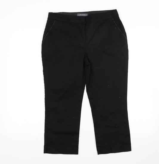 Primark Womens Black  Rayon Cropped Trousers Size 8 L20 in