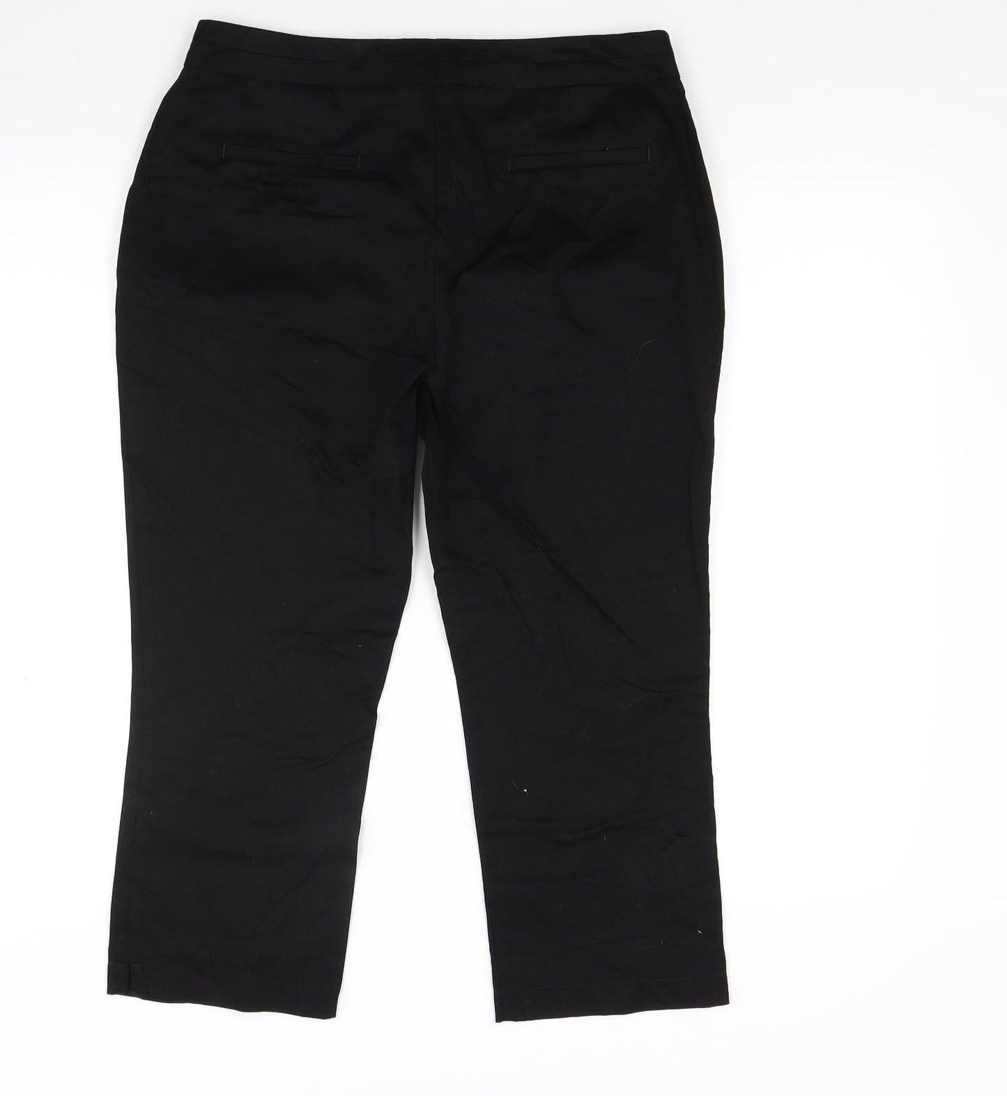 Primark Womens Black  Rayon Cropped Trousers Size 8 L20 in