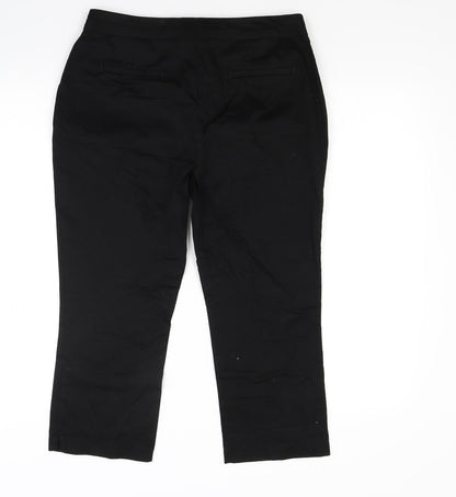 Primark Womens Black  Rayon Cropped Trousers Size 8 L20 in