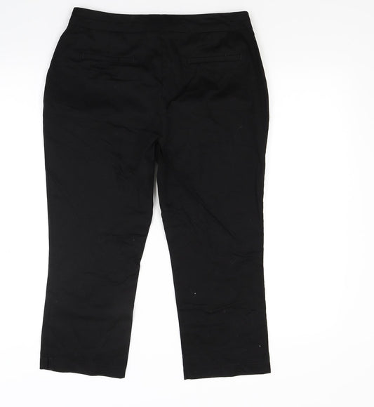 Primark Womens Black  Rayon Cropped Trousers Size 8 L20 in