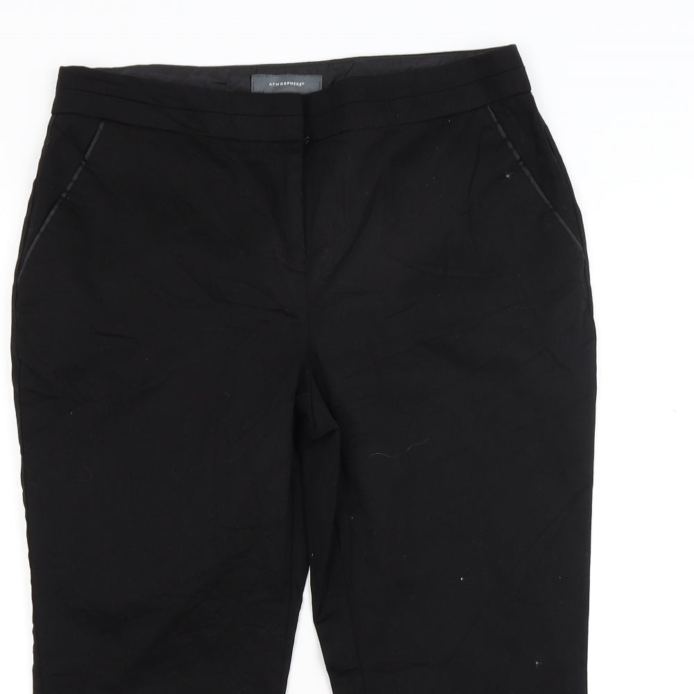 Primark Womens Black  Rayon Cropped Trousers Size 8 L20 in