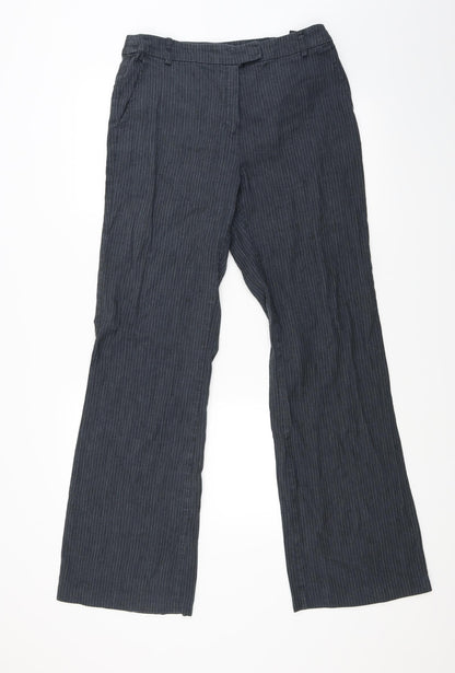 Womens UK Size 12 Marks and Spencer Regular Fit  Blue Trousers