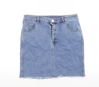 New Look Womens Blue  Denim A-Line Skirt Size 12