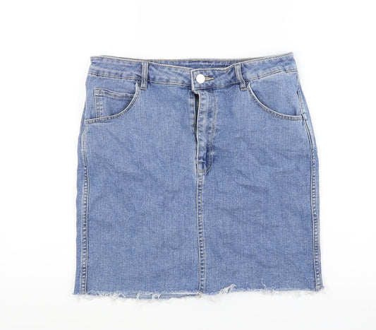 New Look Womens Blue  Denim A-Line Skirt Size 12