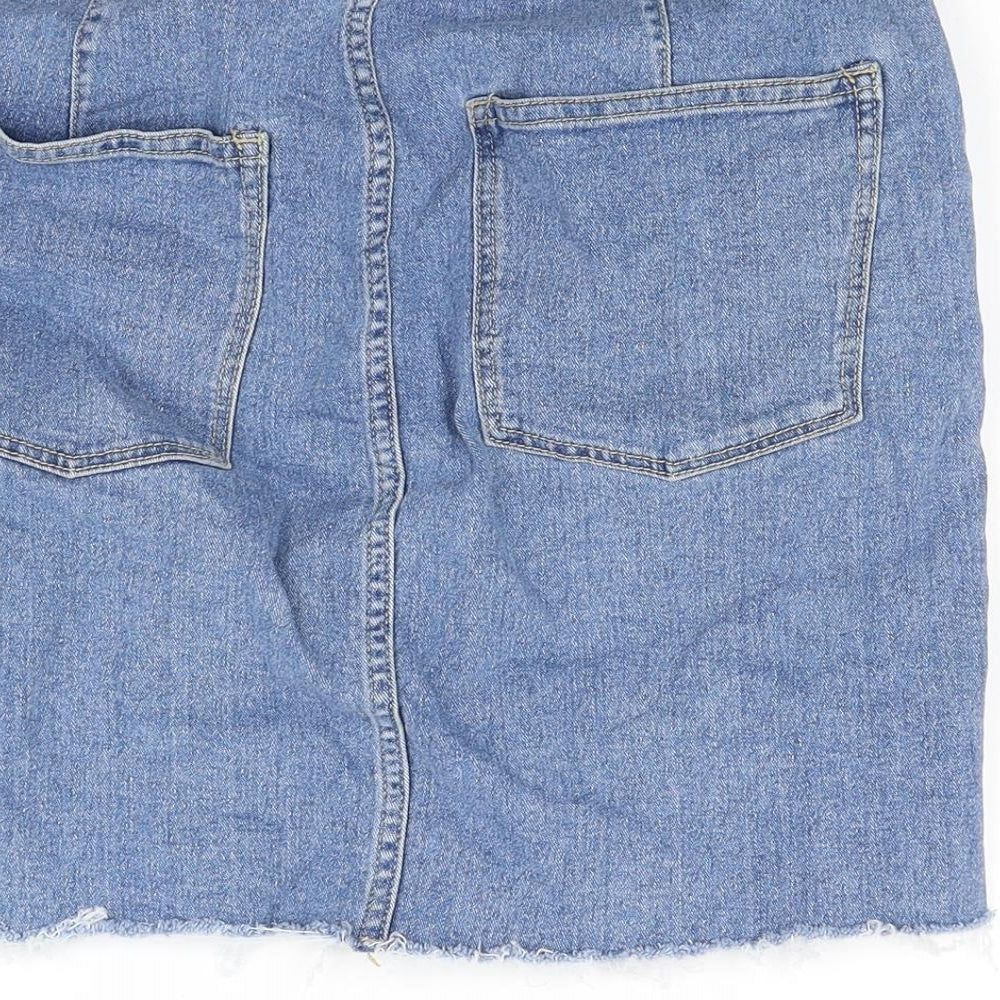 New Look Womens Blue  Denim A-Line Skirt Size 12