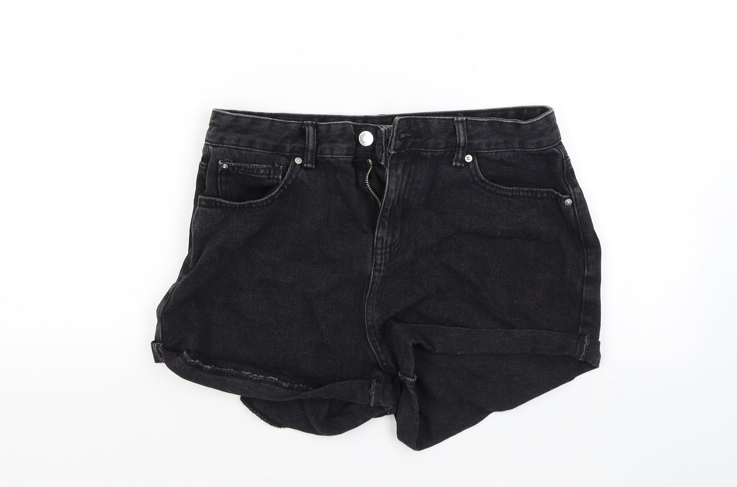 Primark Womens Black  Denim Cut-Off Shorts Size 12
