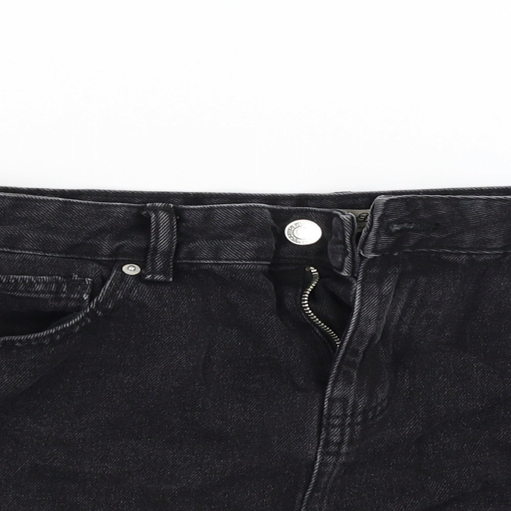 Primark Womens Black  Denim Cut-Off Shorts Size 12