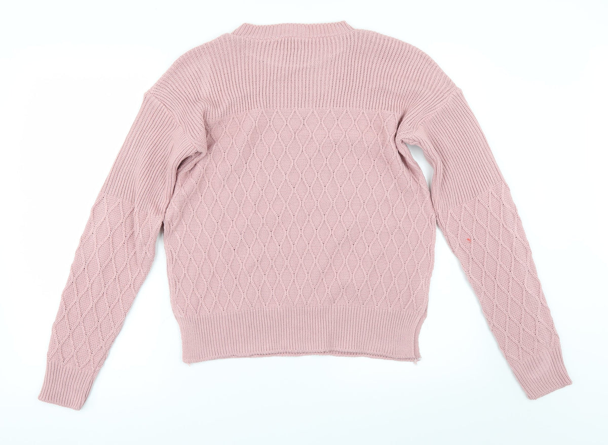 I SAW IT FIRST Womens Pink   Pullover Jumper Size M  - side slit