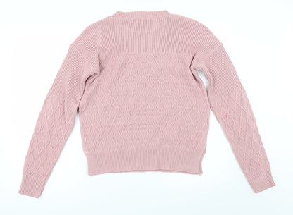 I SAW IT FIRST Womens Pink   Pullover Jumper Size M  - side slit