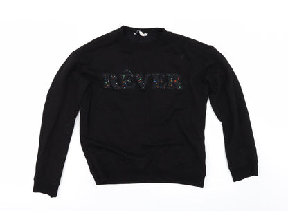 La Petite Francaise Womens Black   Pullover Sweatshirt Size M  - rever