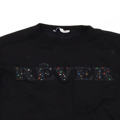 La Petite Francaise Womens Black   Pullover Sweatshirt Size M  - rever