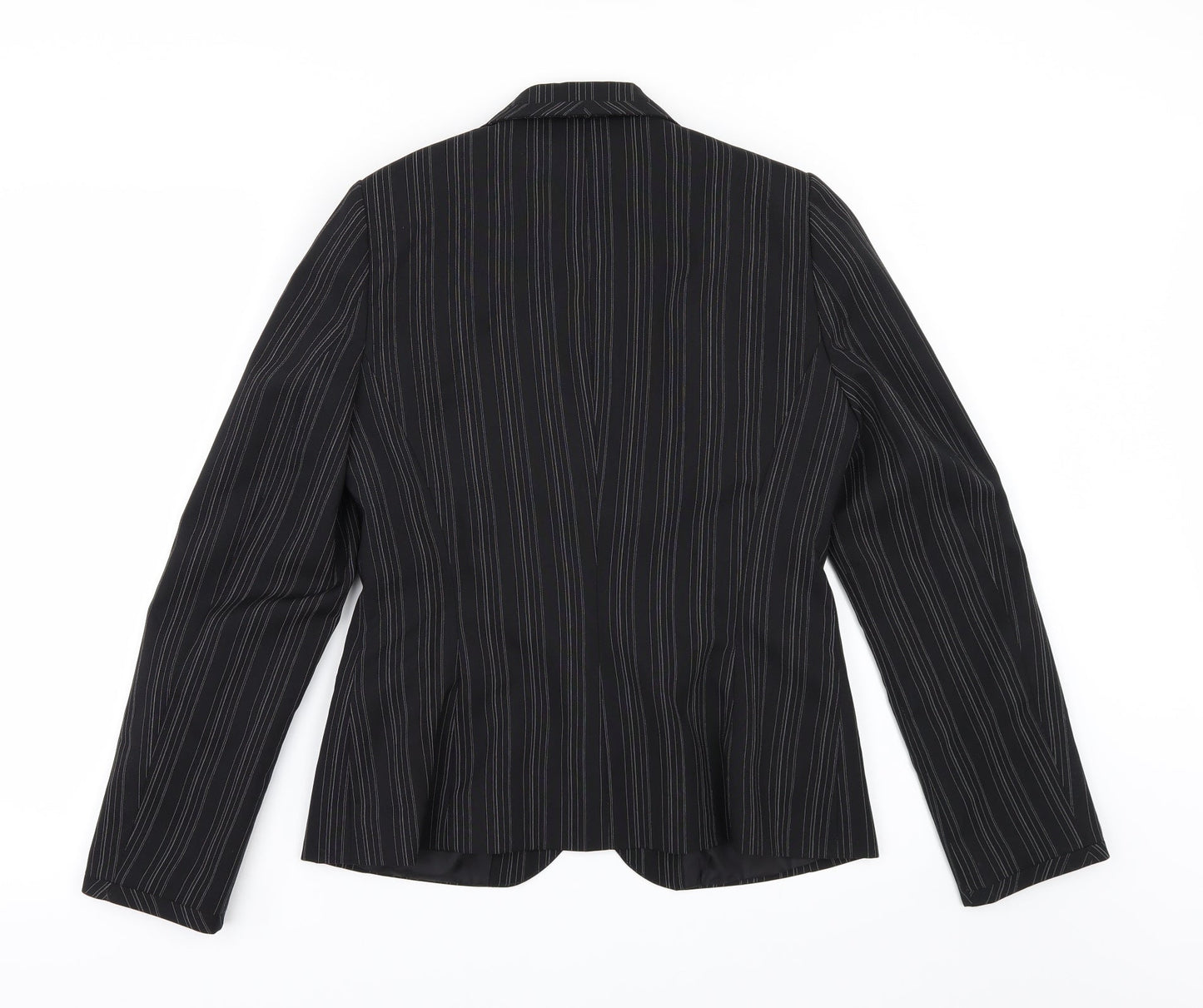 Select Womens Black Striped  Jacket Suit Jacket Size 12