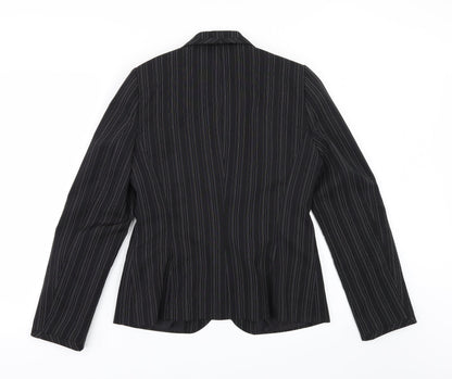 Select Womens Black Striped  Jacket Suit Jacket Size 12