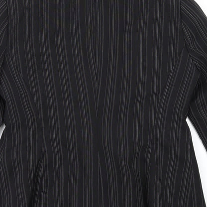 Select Womens Black Striped  Jacket Suit Jacket Size 12