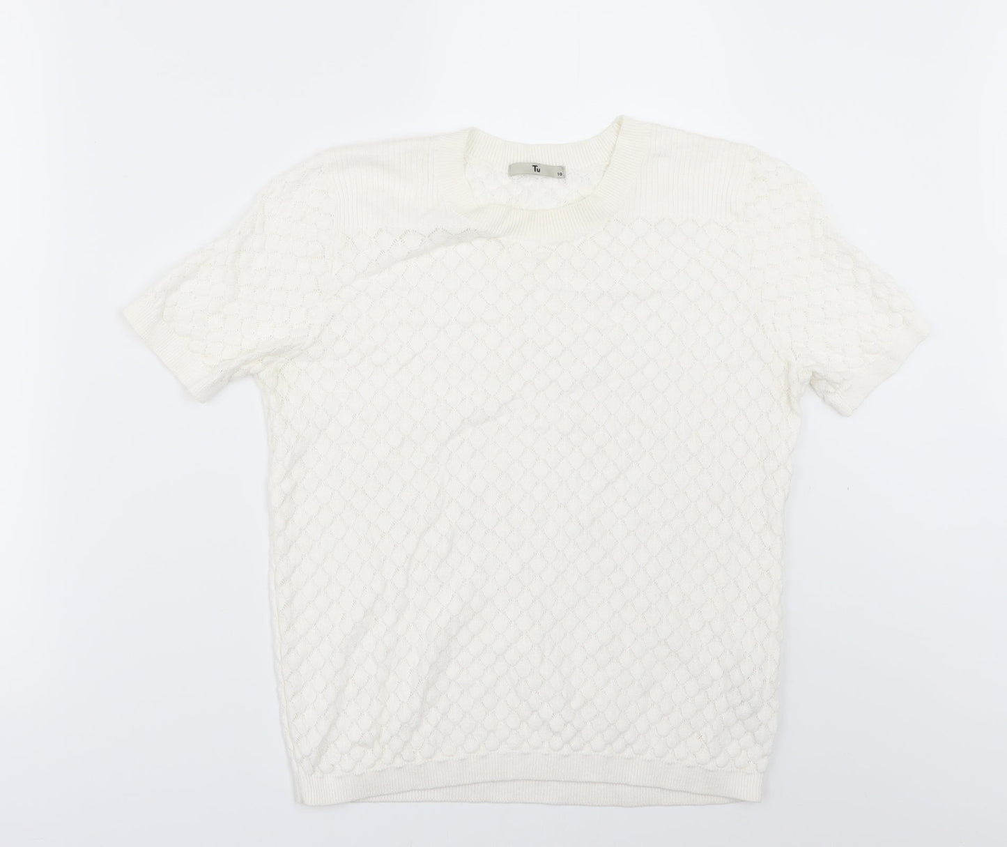 TU Womens White   Pullover Jumper Size 10
