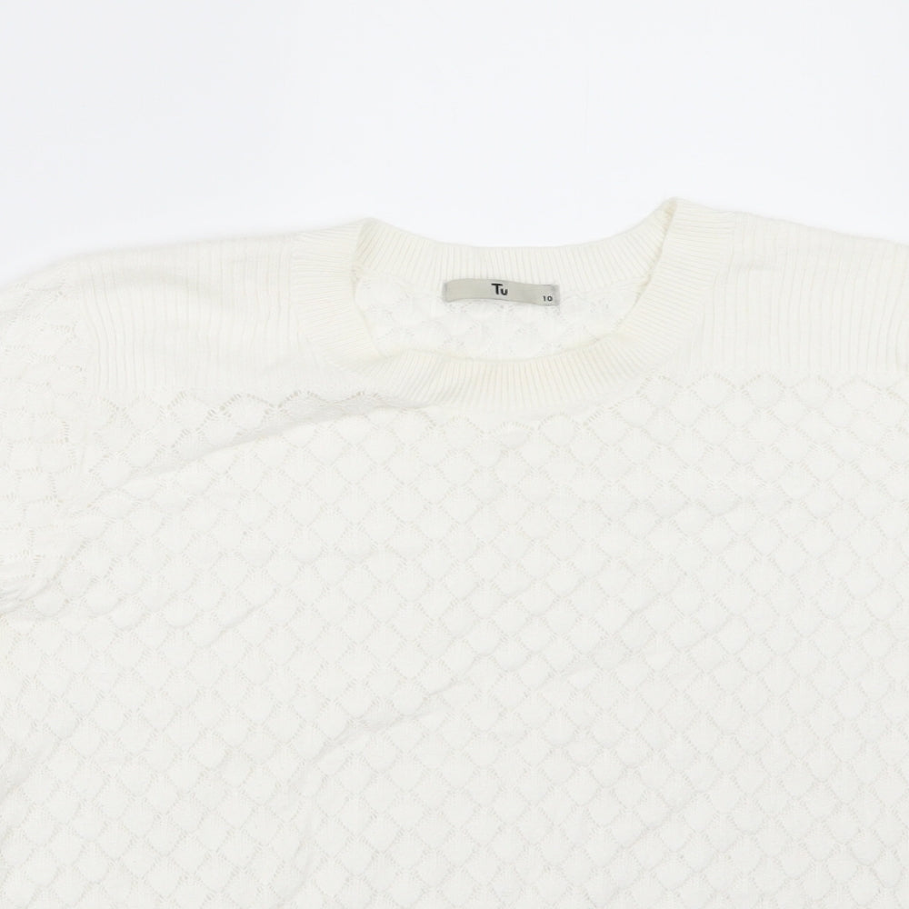 TU Womens White   Pullover Jumper Size 10