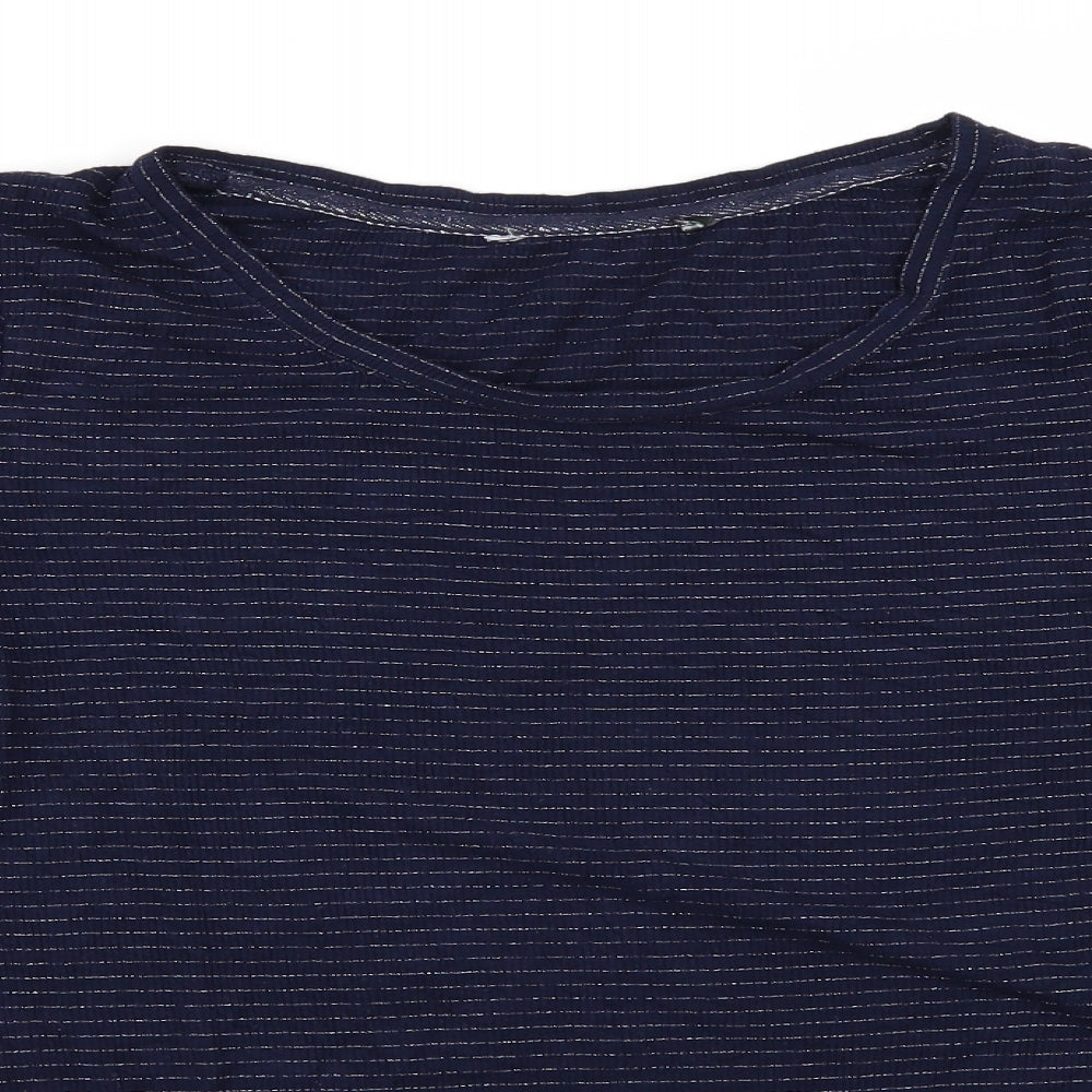 Womens UK Size 12 Preworn Blue Basic T-Shirt