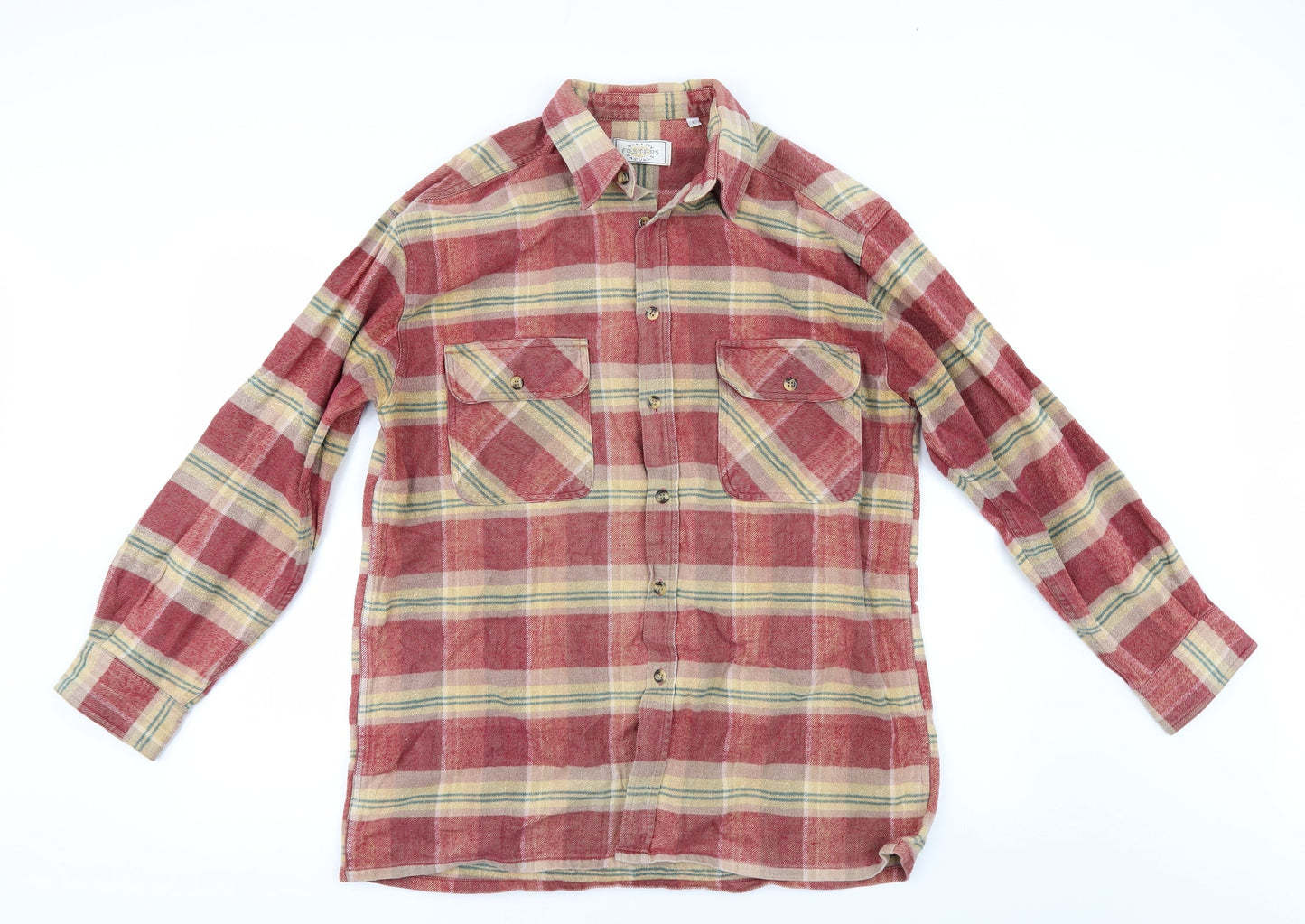 Mens UK Size L Foster's Red  Button-Up Long Sleeve Casual Shirt