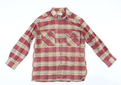 Mens UK Size L Foster's Red  Button-Up Long Sleeve Casual Shirt