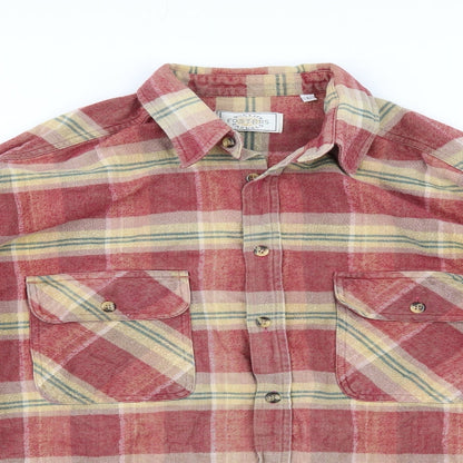 Mens UK Size L Foster's Red  Button-Up Long Sleeve Casual Shirt