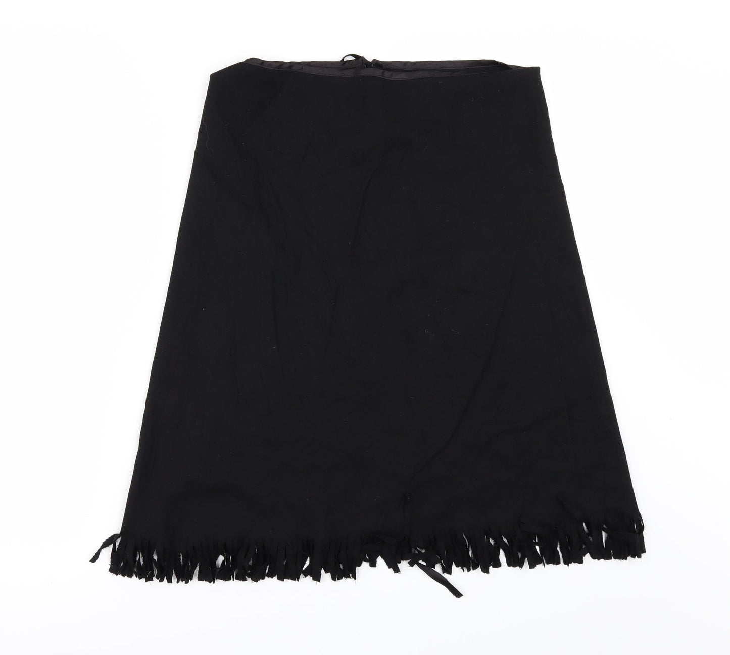 japonica Womens Black   A-Line Skirt Size 12  - fringed