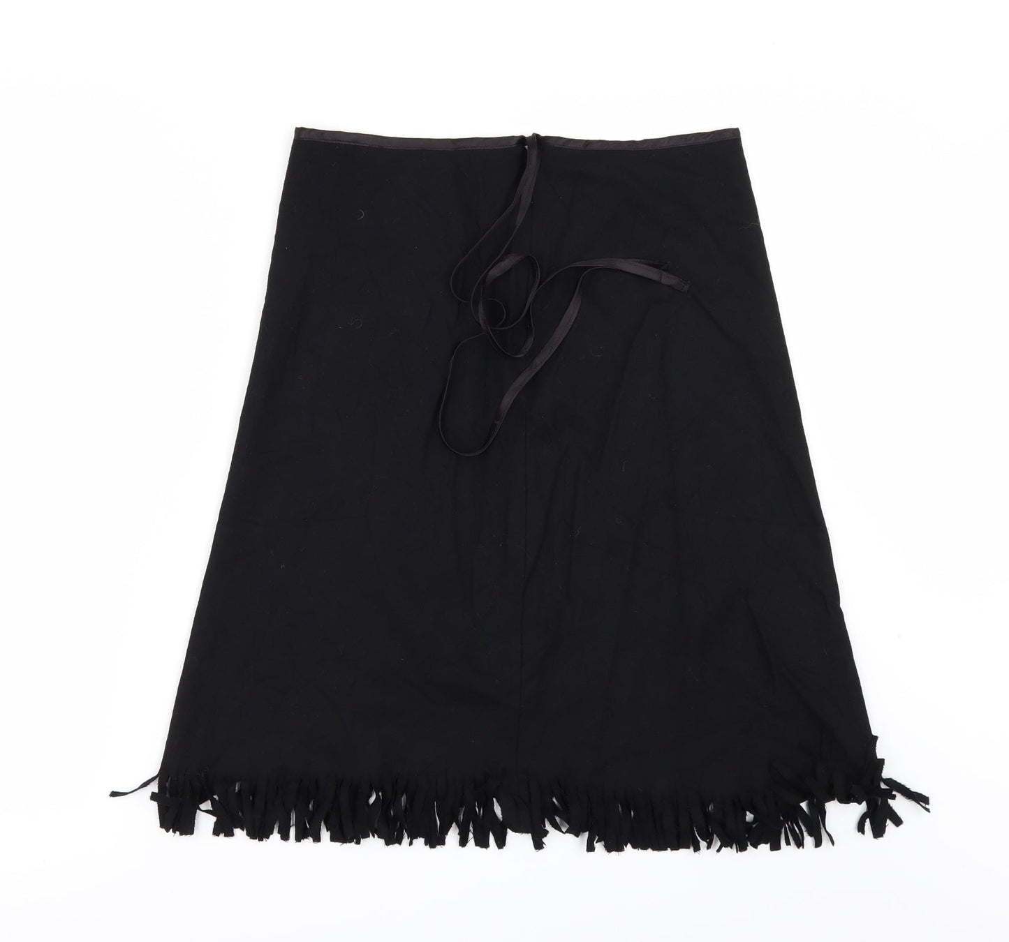 japonica Womens Black   A-Line Skirt Size 12  - fringed