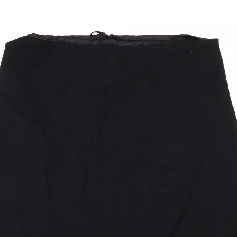 japonica Womens Black   A-Line Skirt Size 12  - fringed