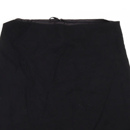 japonica Womens Black   A-Line Skirt Size 12  - fringed
