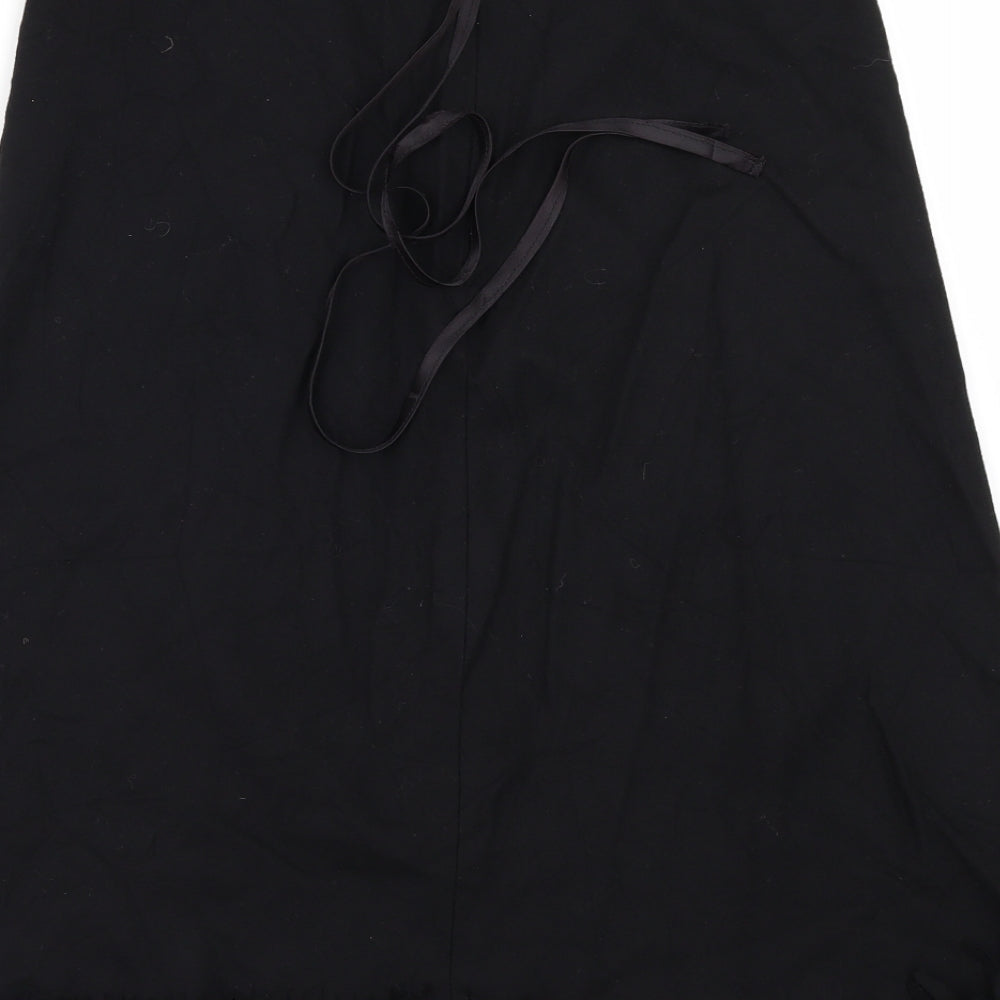 japonica Womens Black   A-Line Skirt Size 12  - fringed