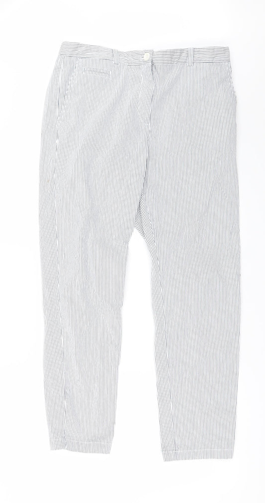 Womens UK Size 14 Marks and Spencer Regular Fit  White Trousers