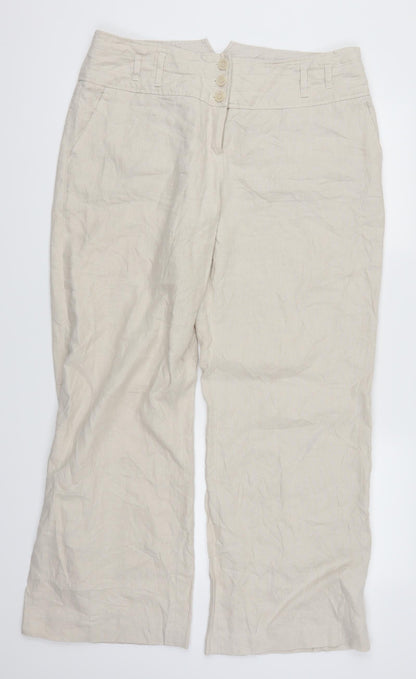 Womens UK Size 16 NEXT Regular Fit  Beige Trousers