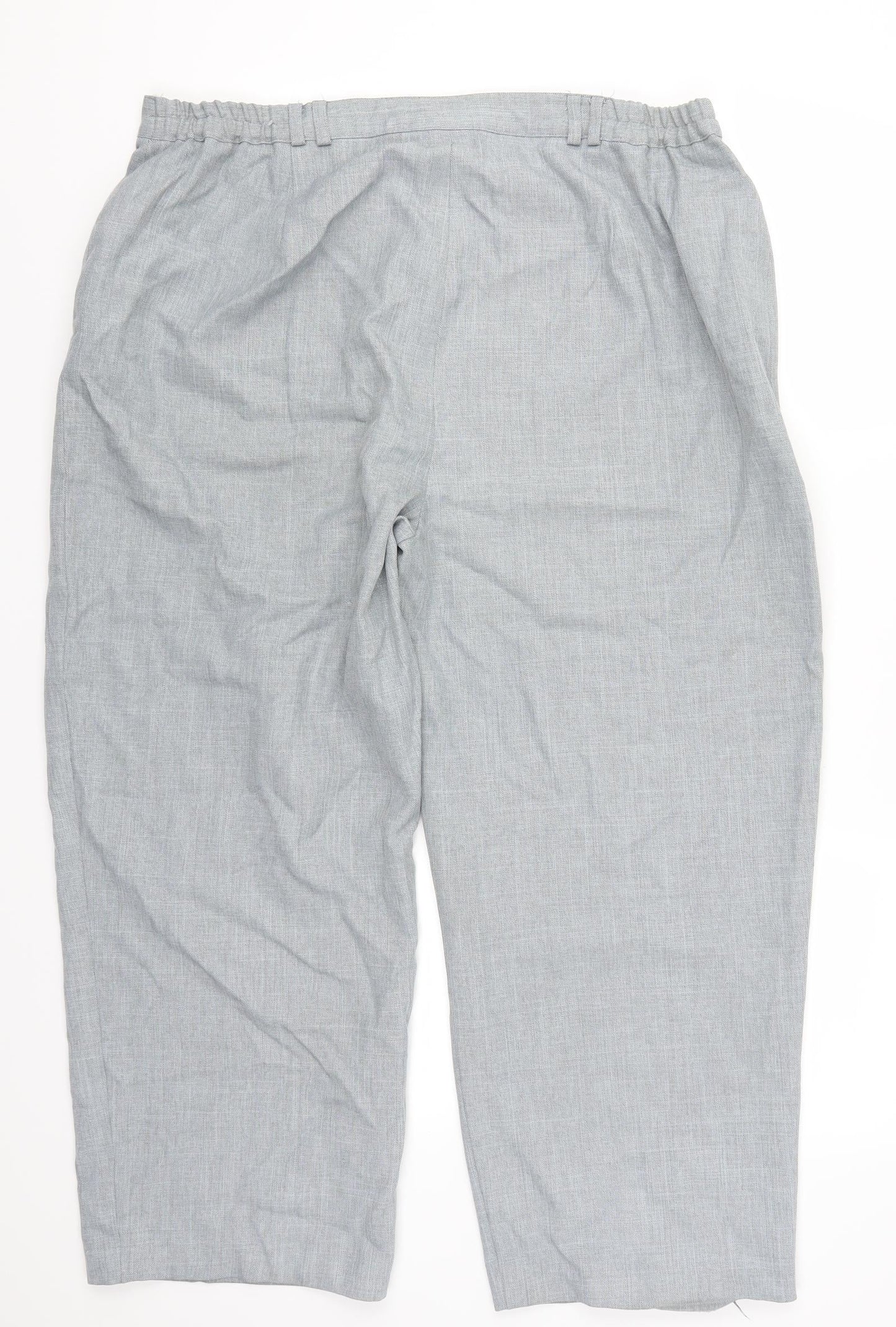 Womens UK Size 22 Bonmarché Regular Fit Cropped Blue Trousers