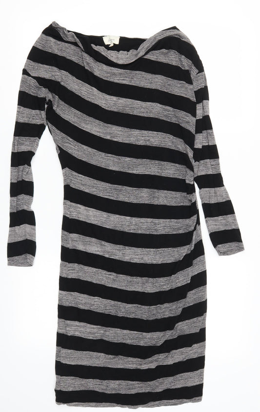 Linea Womens Grey Striped  Bodycon  Size 8