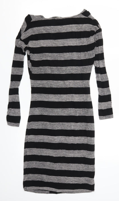 Linea Womens Grey Striped  Bodycon  Size 8