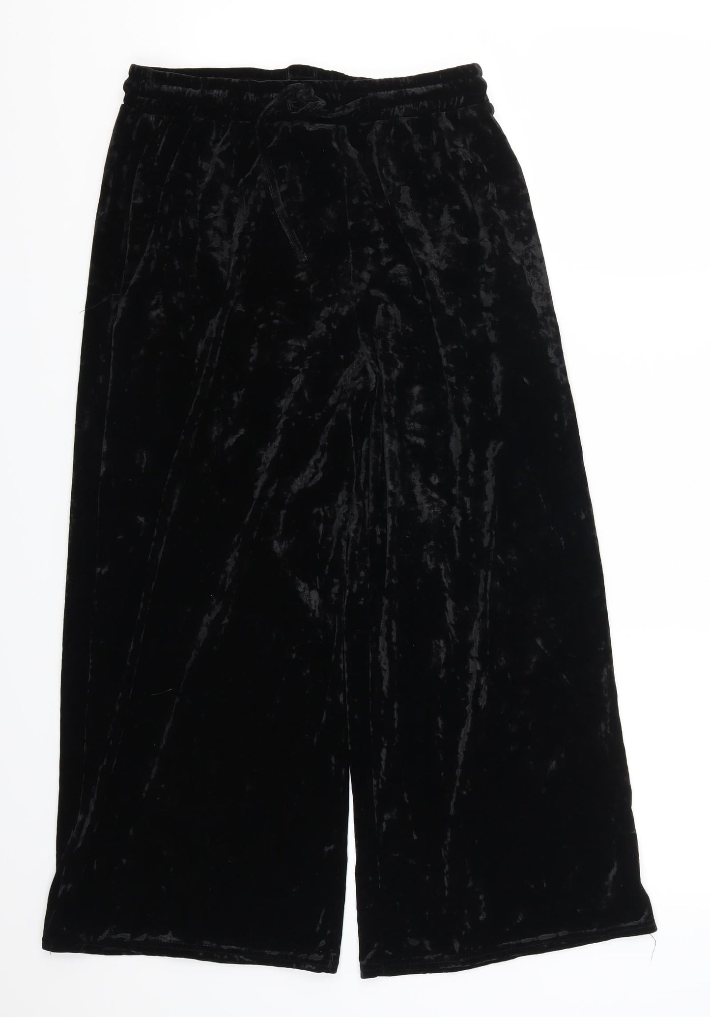 Womens UK Size M Light Before Dark Regular Fit Cropped Black Trousers