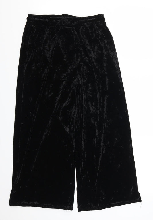 Womens UK Size M Light Before Dark Regular Fit Cropped Black Trousers