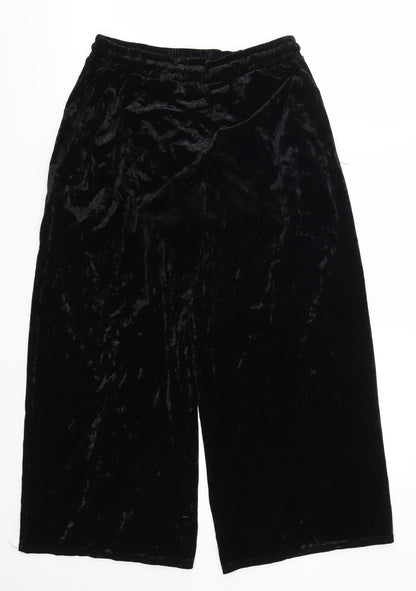 Womens UK Size M Light Before Dark Regular Fit Cropped Black Trousers