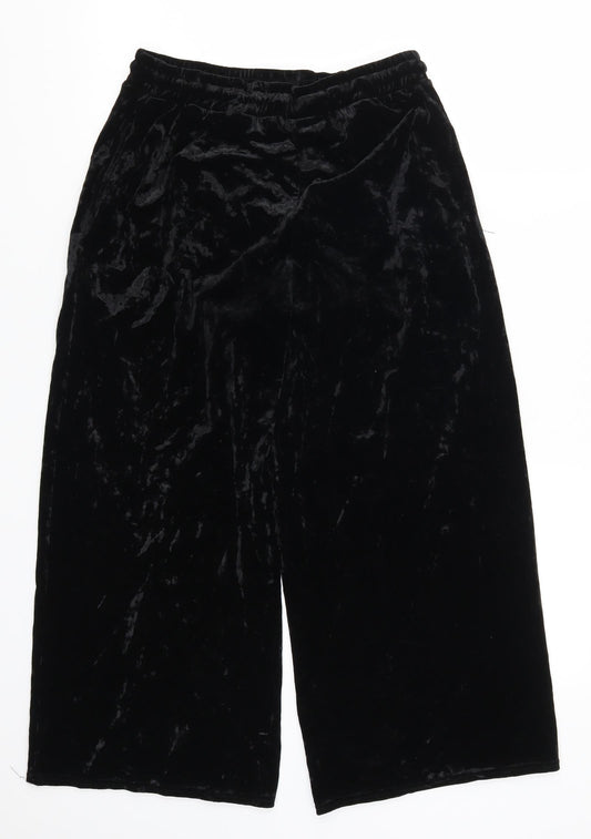 Womens UK Size M Light Before Dark Regular Fit Cropped Black Trousers