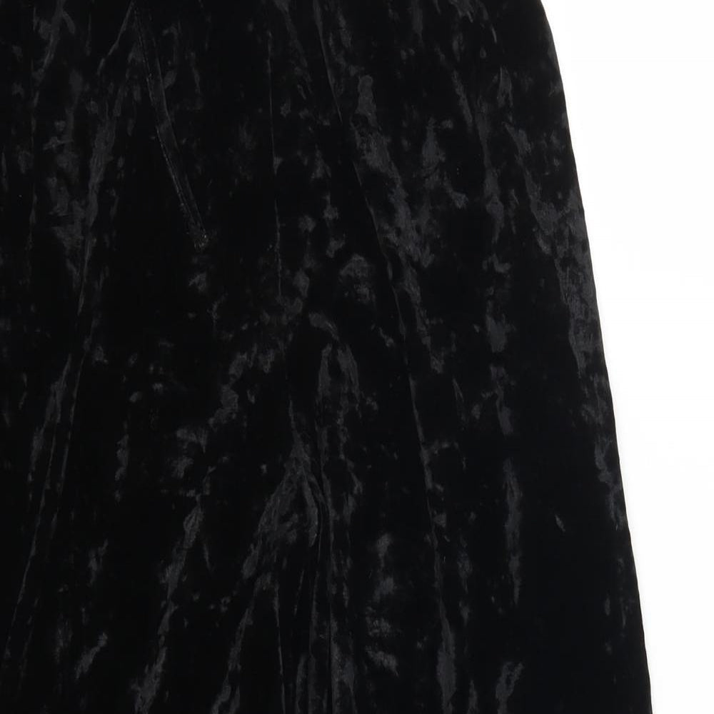 Womens UK Size M Light Before Dark Regular Fit Cropped Black Trousers
