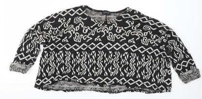 Topshop Womens Black Geometric  Pullover Jumper Size 10