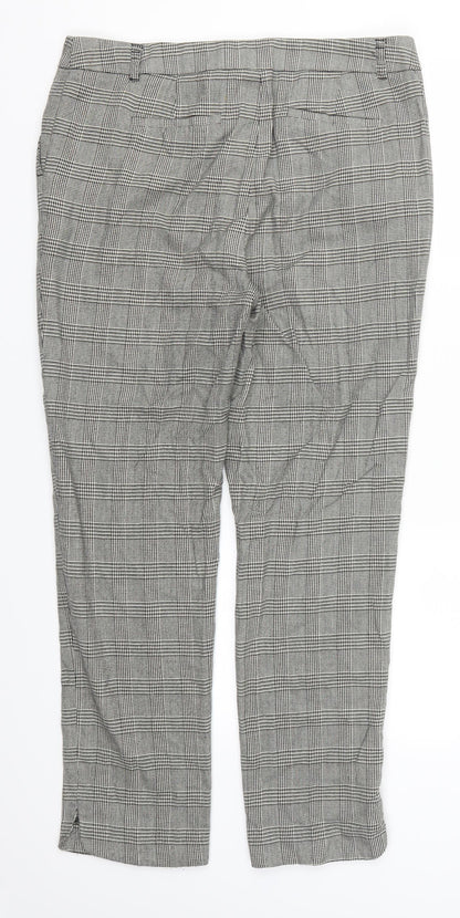 TU Womens Grey Houndstooth  Trousers  Size 14 L27 in