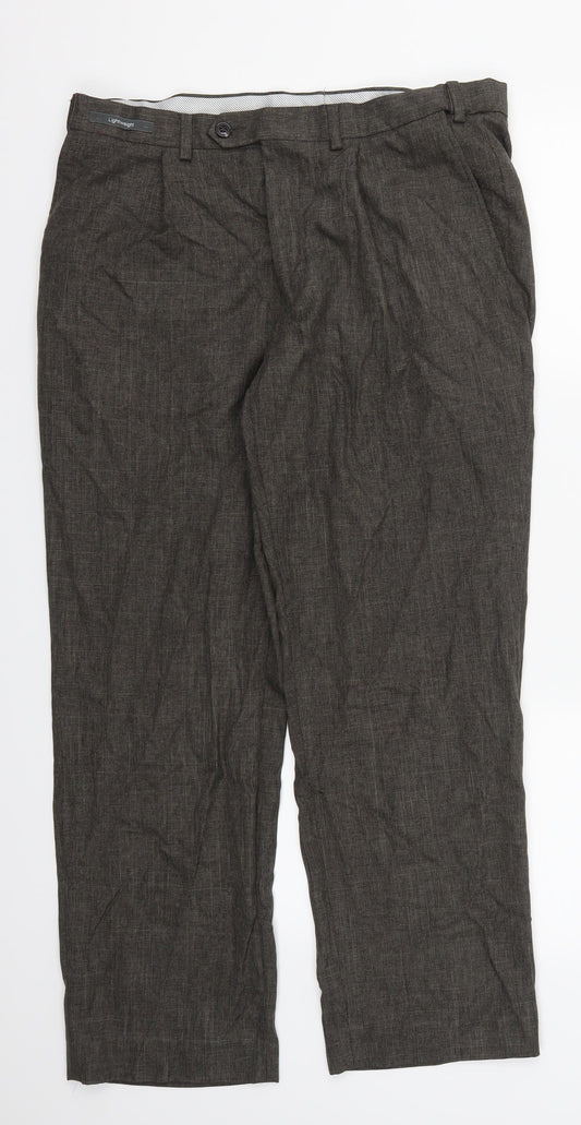 Marks and Spencer Mens Brown   Trousers  Size 34 L28 in