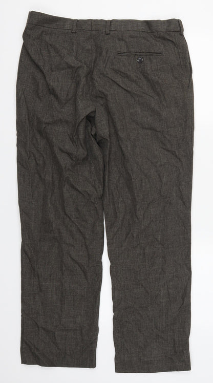 Marks and Spencer Mens Brown   Trousers  Size 34 L28 in