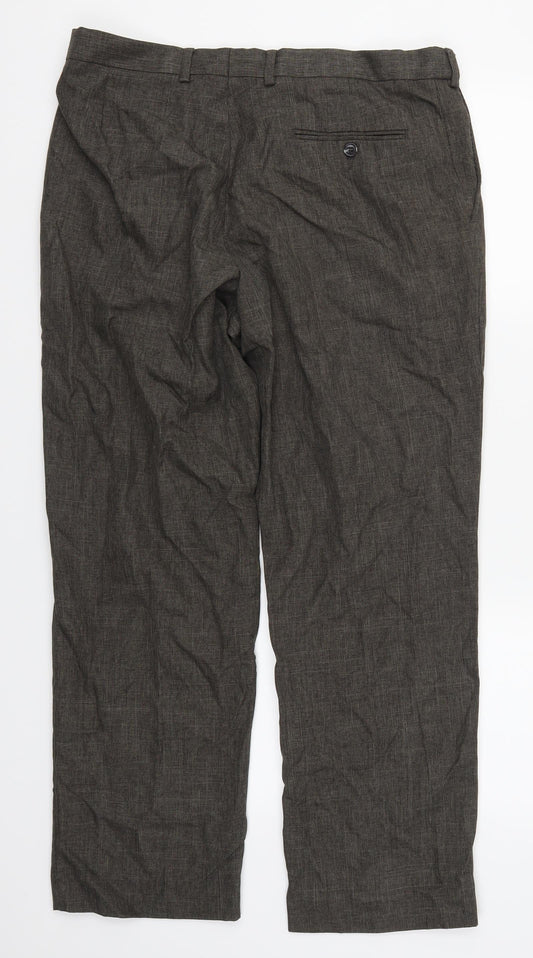 Marks and Spencer Mens Brown   Trousers  Size 34 L28 in