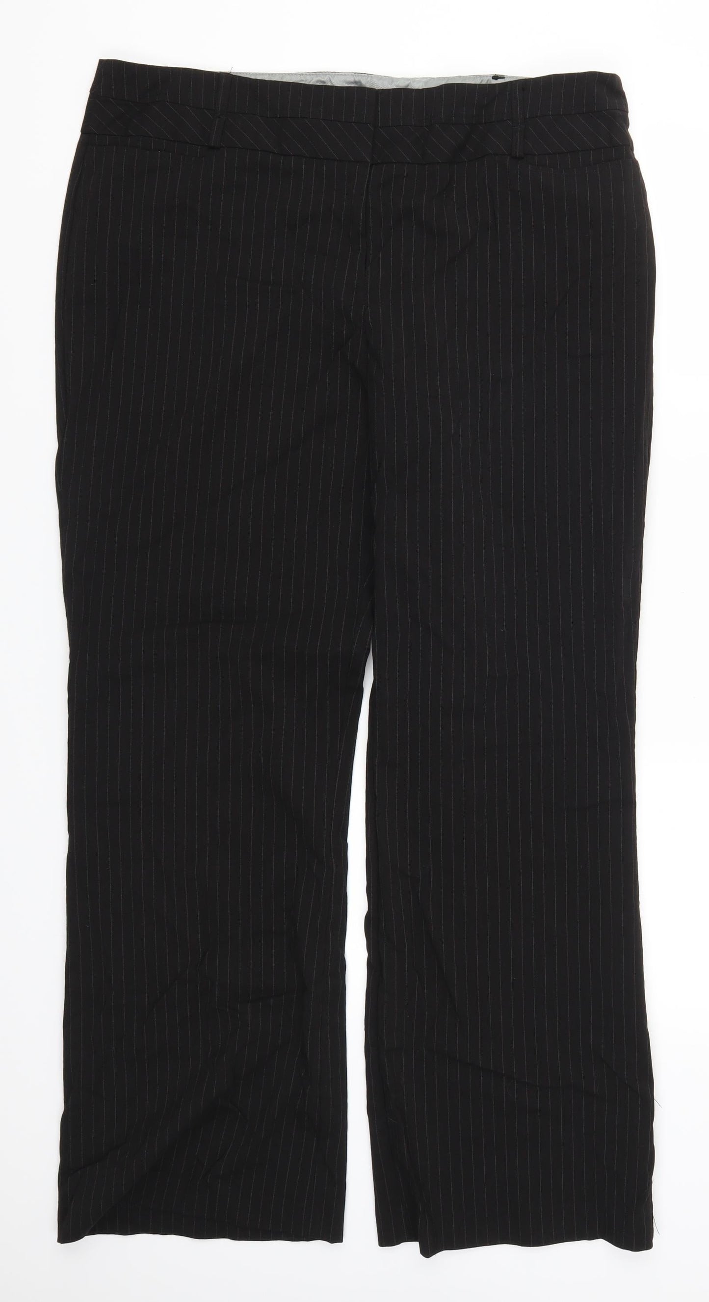 George Womens Black Striped  Trousers  Size 18 L30 in