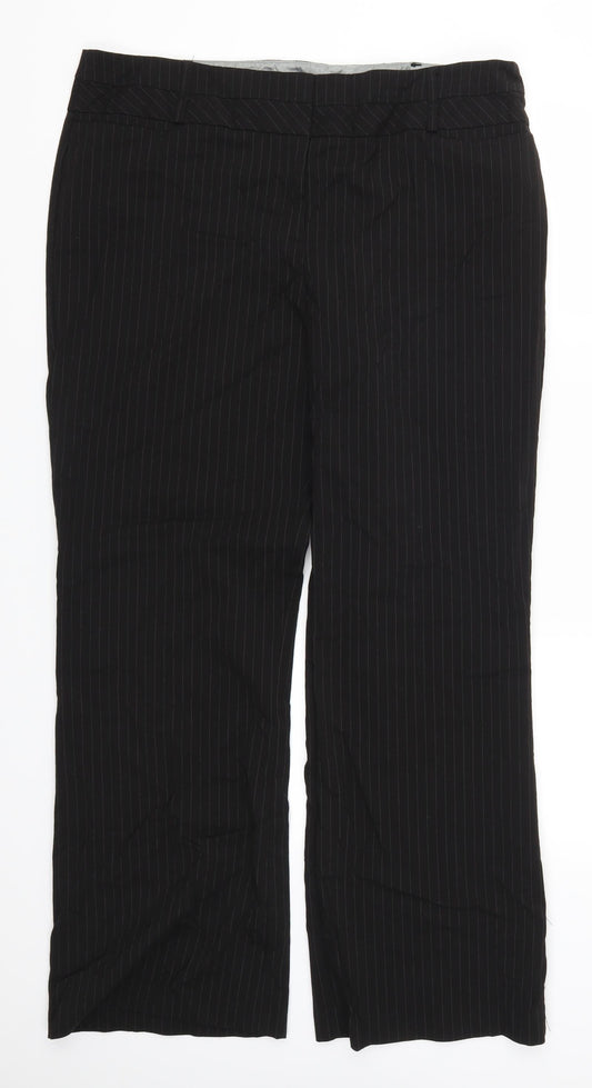 George Womens Black Striped  Trousers  Size 18 L30 in