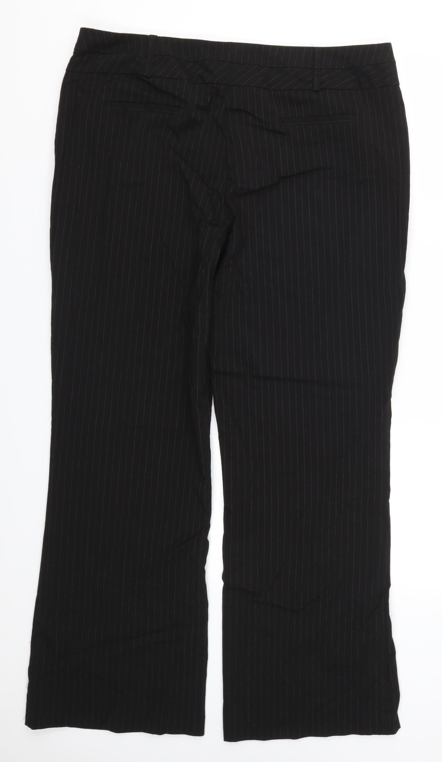 George Womens Black Striped  Trousers  Size 18 L30 in
